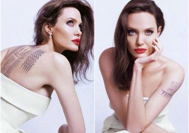 Angelina Jolie khoe hình xăm khủng trong bộ ảnh mới