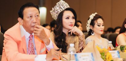 Hoa hậu Vicky Đinh diện đầm bó sát, tự tin trên ‘ghế nóng’