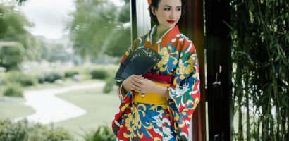 Hoa hậu Ngọc Diễm mặc Kimono duyên dáng không kém phụ nữ Nhật Bản