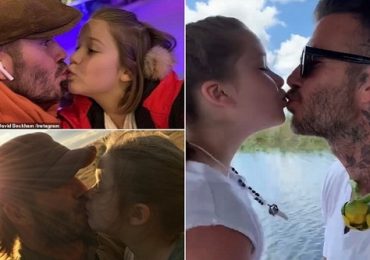 Mặc tranh cãi, David Beckham vẫn chia sẻ ảnh hôn môi con gái