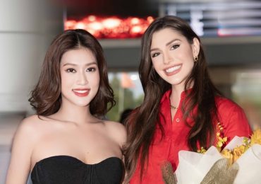 Thiên Ân, Quỳnh Châu chào mừng Hoa hậu đẹp nhất thế giới đến Việt Nam