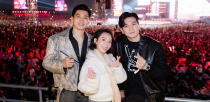 Thu Trang đưa 2 nam chính ‘Nụ hôn bạc tỷ’ đi xem Tiến Luật diễn concert