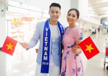 Hoa hậu Đặng Thu Thảo tiễn Cao Xuân Tài đi thi ‘Man of The World 2018’