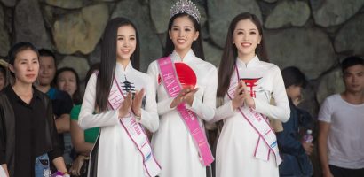 Top 3 Hoa hậu Việt Nam 2018 đọ sắc với áo dài họa tiết Nhật Bản