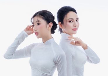 Hoa hậu Ngọc Diễm cùng con gái diện áo dài trắng, khoe nét tinh khôi